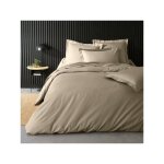 Promo linge - housse de couette percale unie ? parure de lit luxe et confort - 240x220cm - sable Promo linge - housse de couette percale unie ? parure de lit luxe et confort - 240x220cm - sable