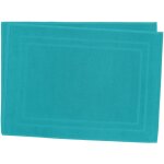 Le linge de jules - lot de 2 tapis de bain 50 x 70 cm - 100% coton - 700 gr / m2 - bleu turquoise Le linge de jules - lot de 2 tapis de bain 50 x 70 cm - 100% coton - 700 gr / m2 - bleu turquoise