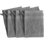 Le linge de jules - lot de 6 gants de toilette - 100% coton - 450 gr / m2 - gris