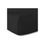 Le linge de jules - drap - housse 100% coton 57 fils noir 160 x 200 cm - bonnet 30 cm