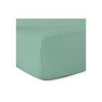 Drap - housse 100% coton 57 fils vert tilleul 180 x 200 cm - bonnet 30 cm