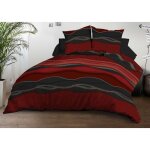 Housse de couette 220x240 + 2 taies - microfibre - baltic rouge