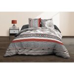 Le linge de jules - housse de couette 240x260 + 2 taies - pur coton 57 fils - palme Le linge de jules - housse de couette 240x260 + 2 taies - pur coton 57 fils - palme