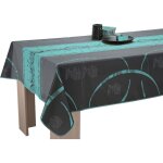 Le linge de jules - nappe anti - taches astrid turquoise - carre 150 x 150 cm