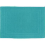 Le linge de jules - tapis de bain 50 x 70 cm - 100% coton - 700 gr / m2 - bleu turquoise