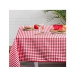 Nappe rectangle de table anti - tâches 100% polyester motif vichy - 300x140cm - promo linge Nappe rectangle de table anti - tâches 100% polyester motif vichy - 300x140cm - promo linge