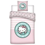 Promo linge - parure de lit hello kitty ? housse de couette 140x200 cm + taie d'oreiller 65x65 cm ? polycoton ...