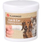 Lingettes de soin pour yeux et oreilles reini 50 doigts pour chat et chien - flamingo