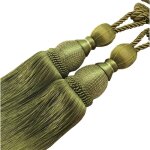 Linghhang - 1 paire d'embrasses de rideaux à pompons en corde tressée avec boucle décorative (vert armée) ... Linghhang - 1 paire d'embrasses de rideaux à pompons en corde tressée avec boucle décorative (vert armée) ...