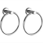 Linghhang - lot de 2 anneaux porte - serviettes de bain chrom�s, accessoires de salle de bain, porte ...