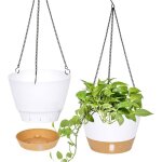 Linghhang - lot de 2(blanc) jardinières suspendues, 25. 4 cm de diamètre pour l'intérieur et l'extérieur, ... Linghhang - lot de 2(blanc) jardinières suspendues, 25. 4 cm de diamètre pour l'intérieur et l'extérieur, ...