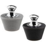 Linghhang - lot de 2 bouchons de vidange pour baignoire, salle de bain, baignoire, gel de silice en acier ...