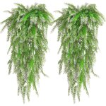 Linghhang - 2 pices , blanc vert , fougre artificielle plante fausse plantes deco plante artificielle ...