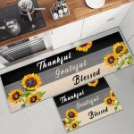 Linghhang - lot de 2 tapis de cuisine en caoutchouc, (tournesol, 40 x 120 cm + 40 x 60 cm) absorbant ...
