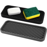 Linghhang - 2pcs organiseur d'�vier en silicone, packs tapis d'�gouttage en silicone, support d'�vier ...