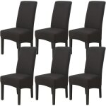 Linghhang - lot de 6 housse de chaise de salle  manger (noir), housse de chaise extensible couverture ...