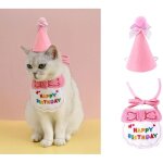 Linghhang - bandana pour animal de compagnie chat et chien happy birthday - foulards et chapeau de fte ...