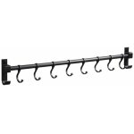 Linghhang - barre de cuisine aluminium barre murale 50cm porte ustensiles de cuisine avec 8 crochets