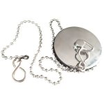 Linghhang - bouchon d47 avec enjoliveur en métal et chaînette l450 mm pour évacuation évier, lavabo ou ... Linghhang - bouchon d47 avec enjoliveur en métal et chaînette l450 mm pour évacuation évier, lavabo ou ...