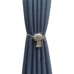 Linghhang - boucle de rideau, 1 pi�ces (argent) le chat magn�tique corde de rideau, embrasses de rideaux, ...