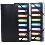 Linghhang - couleur noir 2 trieur opak - 3 rabats - avec lastiques et fentres dcoupes - couverture ...