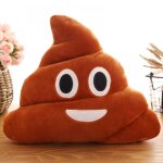Linghhang - coussin en peluche emoji, smiley, 35 cm, marron, mignon, dr�le, cadeau amusant pour amis, ...