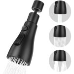 Linghhang - douchette evier cuisine robinet 360 degres(noir), 3 modes embout robinet cuisine avec aerateur, ...
