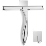 Linghhang - grattoir de douche en acier inoxydable avec crochet mural, essuie - glace de salle de bain ...