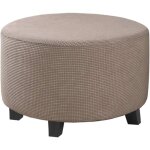 Housse de pouf en jacquard extensible (gris, petit), housse de repose - pieds, housse de protection de ...