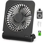 Linghhang - mini ventilateur rechargeable � 4 vitesses, ultra silencieux, petit ventilateur de bureau, ...