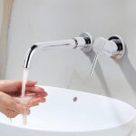 Linghhang - mitigeur lavabo mural rotatif � 360� robinet salle de bain pour baignoire et lavabo robinetterie ...