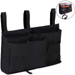 Linghhang - noir sac de rangement de lit pour organisateur suspendu, tissu oxford poche de rangement ...
