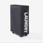 Linghhang - panier  linge pliant de 42 litres - noir avec 4 roues, collecteur de linge, bac  linge ...