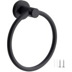 Linghhang - porte - serviettes, anneau porte serviettes mural givr� noir en acier inoxydable 304, porte ...