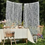 Linghhang - rideau en tulle creux semi - occultant blanc, largeur 75 cm x longueur 200 cm, deux pi�ces ...