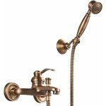 Linghhang - robinet de baignoire et douche avec douchette robinet de bain en laiton rtro 2 trous 2 poignes, ...