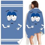 Linghhang - serviette de plage rversible en microfibre 160x80cm (grands yeux bleus), serviette de plage ...
