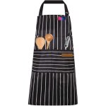 Linghhang - tabliers de cuisine, tablier rglable avec poches tablier cuisine homme femme pour restaurant, ...