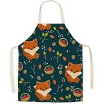 Linghhang - tablier en lin pour enfant avec motif mignon, pour cuisine, peinture, jardinage