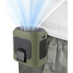 Linghhang - vert)ventilateur usb  la taille 8000 mah ventilateur de taille portable ventilateur de ceinture ...