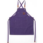 Linghhang - violet)tablier cuisine homme tabliers en toile avec 3 poches impermable et rglable apron ...