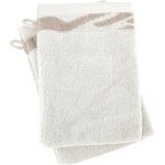 Lot de 2 gants de toilette zebra soft uni bord zbre beige