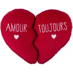 Coussin d�tachable polyester forme de coeur 35x40 cm amour toujours rouge