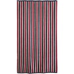 Drap de plage 100x180 cm pur coton collection atlantique � rayures bleu et rouge