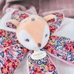 Linnea - duo plaid + doudou p�tale polyester duo boh'aime faon rose 2 pi�ces