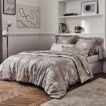 Linnea - parure de lit satin de coton cayenne taie 65x65 cm 140x200 cm