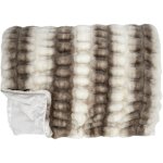 Linnea - plaid fausse fourrure luxury 140x200 cm bicolore blanc et marron