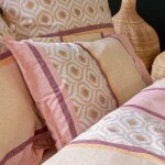 Taie d'oreiller 100% coton inouk rose / beige 50x70 cm