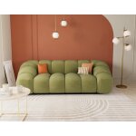 Lisa design - ava - canap� 3 places bubble en velours textur� - vert