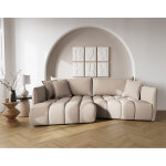 Lisa design - cassiopee - canap� d'angle gauche 4 places en tissu textur� - beige